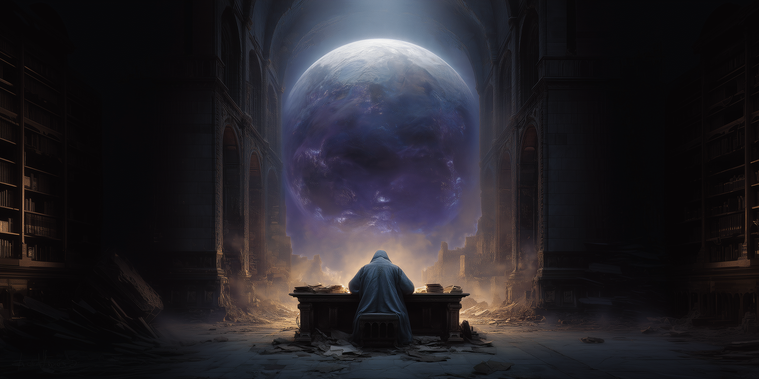 The Codex Vault, foundational records of creation, laws, and history preserved in silence.